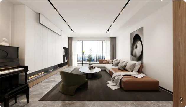 现代简约，精简生活，佛山海山一号装修案例效果图